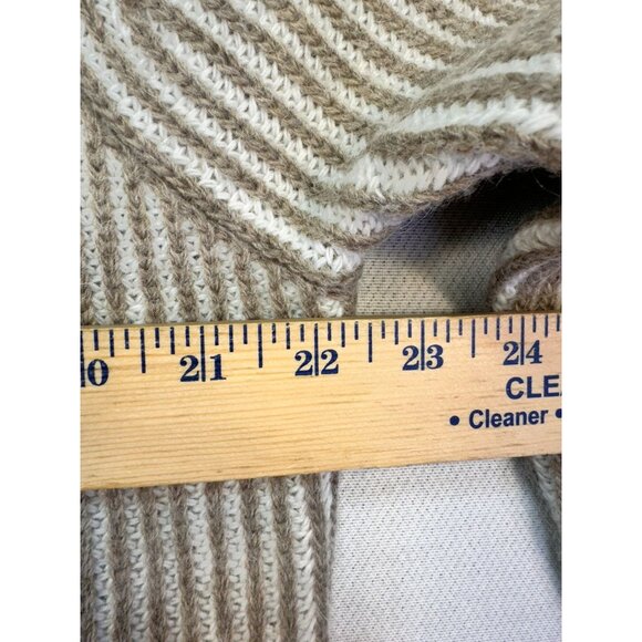 Elisabetta Collection Womens Cardigan Sweater 2X Beige Striped Made In Italy - Picture 8 of 13